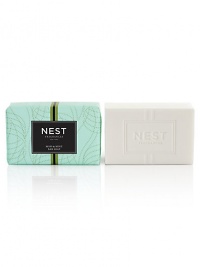 Garden Mint, apple blossom and muget are infused with a touch of oakmoss and vetiver. This lightly scented French-milled bar soap contains shea butter and almond oil to create a rich, luxurious lather while cleansing and nourishing the skin. 8.8 oz. Garden Mint, apple blossom and muget are infused with a touch of oakmoss and vetiver. This lightly scented French-milled bar soap contains shea butter and almond oil to create a rich, luxurious lather while cleansing and nourishing the skin. 8.8 oz.