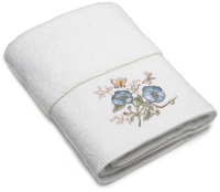 Lenox Butterfly Meadow Embroidered Hand Towel, Blue Flower Lenox Butterfly Meadow Embroidered Hand Towel, Blue Flower