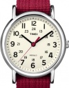 Timex Unisex T2N751 Weekender Slip-Thru Red Nylon Strap Watch