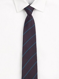 Well-proportioned, variegated stripes are the perfect way to infuse style and sophistication into your tailored classics; This sartorial staple is elegantly woven in fine Mulberry silk.About 3 wideMulberry silkDry cleanMade in Great Britain Well-proportioned, variegated stripes are the perfect way to infuse style and sophistication into your tailored classics; This sartorial staple is elegantly woven in fine Mulberry silk.About 3 wideMulberry silkDry cleanMade in Great Britain