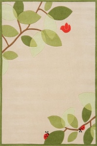 Momeni Lil Mo Leaves And Branches Rug, Ivory, 5' x 7' Momeni Lil Mo Leaves And Branches Rug, Ivory, 5' x 7'
