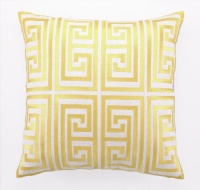 Trina Turk 20-Inch by 20-Inch Greek Key Down-Filled Pillow, Acid Yellow Trina Turk 20-Inch by 20-Inch Greek Key Down-Filled Pillow, Acid Yellow