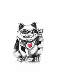 This pretty kitty boasts a red enamel heart collar. Charm by PANDORA. This pretty kitty boasts a red enamel heart collar. Charm by PANDORA.