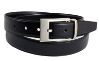 TUMI Mens Reversible Leather Belt Black Textured and Smooth. TUMI Mens Reversible Leather Belt Black Textured and Smooth.
