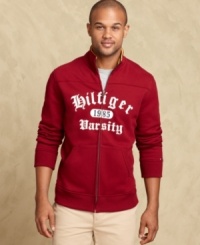 Join the team. This varsity-inspired track jacket from Tommy Hilfiger is a fall must-have. Join the team. This varsity-inspired track jacket from Tommy Hilfiger is a fall must-have.