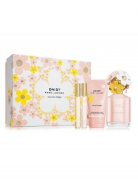 Daisy Eau So Fresh is the new, playfully spirited fragrance from Marc Jacobs. A bubbly, fruity floral with sparkling raspberry, sunny wild rose, and a touch of plum. Set includes: 4.2 oz. Eau de Toilette Spray, 5.1 oz. Luminous Body Lotion, 0.34 oz. Eau So Fresh Eau de Toilette Rollerball and 0.34 oz. Daisy Eau de Toilette Rollerball. Daisy Eau So Fresh is the new, playfully spirited fragrance from Marc Jacobs. A bubbly, fruity floral with sparkling raspberry, sunny wild rose, and a touch of plum. Set includes: 4.2 oz. Eau de Toilette Spray, 5.1 oz. Luminous Body Lotion, 0.34 oz. Eau So Fresh Eau de Toilette Rollerball and 0.34 oz. Daisy Eau de Toilette Rollerball.