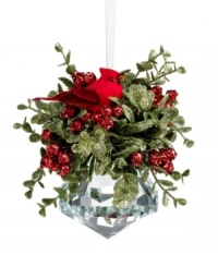 It's only natural. Embrace the romantic side of the holiday season with this elaborate kissing ball. A red cardinal makes its nest on a dazzling gemstone. It's only natural. Embrace the romantic side of the holiday season with this elaborate kissing ball. A red cardinal makes its nest on a dazzling gemstone.