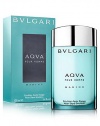 The original exploration of aquatic realm comes to life as AQVA gradually unfolds a fresh, luminous aromatic scent dedicated to a man with a vibrant personality. A free spirit who gains his strength from the force of the ocean waves. The design of the spherical bottle evokes rocks and pebbles softened by the sea, whilst its aqua-green tones reference unequivocally the hues of the sea. Top notes: neroli bigarade and grapefruit; heart: posidonia and rosemary flower; base note: white cedar wood.