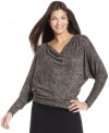 Studio M's sweater features a flattering cowl neckline, dolman sleeves and a luxe space-dyed effect. (Clearance)