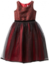 Us Angels Girls 7-16 Jacquard And Tulle Dress, Red, 7