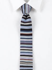 Classic knit tie, rendered in superior Italian silk with signature stripe detail.SilkDry cleanMade in Italy Classic knit tie, rendered in superior Italian silk with signature stripe detail.SilkDry cleanMade in Italy