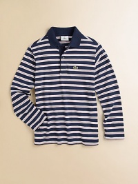 Crafted in plush cotton jersey, this everyday essential features colorful stripes and requisite croc detail.Polo collarLong sleevesButton-frontCottonMachine washImported Please note: Number of buttons may vary depending on size ordered. Crafted in plush cotton jersey, this everyday essential features colorful stripes and requisite croc detail.Polo collarLong sleevesButton-frontCottonMachine washImported Please note: Number of buttons may vary depending on size ordered.