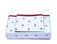 Tommy Hilfiger Grayson Cotton Sheet Set, Blue, Queen Tommy Hilfiger Grayson Cotton Sheet Set, Blue, Queen