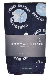 Tommy Hilfiger Men Football Logo Full Cut Cotton Boxer Shorts Tommy Hilfiger Men Football Logo Full Cut Cotton Boxer Shorts
