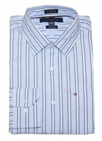 Tommy Hilfiger Men Custom Fit Long Sleeve Logo Striped Shirt Tommy Hilfiger Men Custom Fit Long Sleeve Logo Striped Shirt