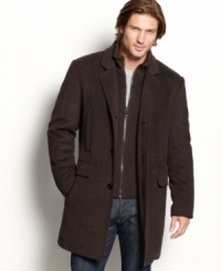 Add a refining touch to your cold-weather wear with this handsome herringbone coat from Marc New York. Add a refining touch to your cold-weather wear with this handsome herringbone coat from Marc New York.
