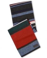Tuned to this season's style wavelength: A patterned muffler from Tommy Hilfiger knit in a fine-gauge nylon/wool knit. Tuned to this season's style wavelength: A patterned muffler from Tommy Hilfiger knit in a fine-gauge nylon/wool knit.