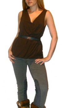 Marni Brown V-neck Top. L