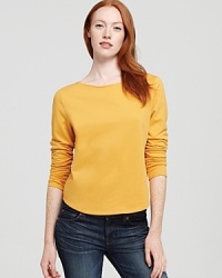 This bright new Theory sweater, rendered in a soft cotton and cashmere blend, is the colorful fall-ready classic for every woman's wardrobe. This bright new Theory sweater, rendered in a soft cotton and cashmere blend, is the colorful fall-ready classic for every woman's wardrobe.