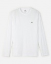 Lacoste Men's Long Sleeve Pima Jersey Crewneck T-shirt White, Size XS- TH5276