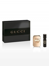 Gucci Guilty is about breaking social conventions and feeling that you can attain whatever you want. Gucci Guilty is a statement about who you are. A daring, oriental floral with top notes of mandarin and pink pepper leading into middles notes of peach, lilac and geranium. Finally it unveils base notes of amber and patchouli. Awaken your senses with a daring edge of sexiness and sensuality with this Gucci Guilty gift set containing a 2.5 oz. Eau de Toilette and a 0.5 oz. Gucci Guilty is about breaking social conventions and feeling that you can attain whatever you want. Gucci Guilty is a statement about who you are. A daring, oriental floral with top notes of mandarin and pink pepper leading into middles notes of peach, lilac and geranium. Finally it unveils base notes of amber and patchouli. Awaken your senses with a daring edge of sexiness and sensuality with this Gucci Guilty gift set containing a 2.5 oz. Eau de Toilette and a 0.5 oz.