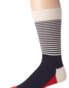 Happy Socks Men's Half Stripe 2, Navy/Red/White, 10-13