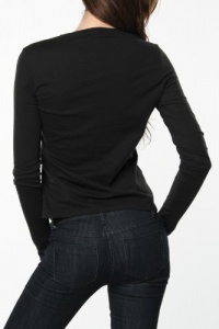 Ralph Lauren Womens Black Long-Sleeve T-Shirt In Large