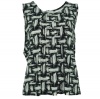 Calvin Klein Women's Abstract Print Sleeveless Blouse Black/White