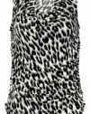 Calvin Klein Women's Animal Print Sleeveless Blouse Cream/Black/Grey