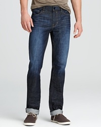 Crafted in classic cotton denim with a bit of stretch, these slim straight jeans offer major versatility – tried and true with a blazer and drivers or hip with an edgy graphic tee and high tops. Crafted in classic cotton denim with a bit of stretch, these slim straight jeans offer major versatility – tried and true with a blazer and drivers or hip with an edgy graphic tee and high tops.