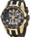 Invicta Men's 0980 Bolt Reserve Chronograph Gunmetal Dial Black Polyurethane Watch