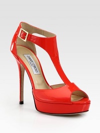 A sleek and sexy platform design in luxurious patent leather, expertly tailored by Italian craftsman. Self-covered heel, 5 (125mm)Covered platform, 1 (25mm)Compares to a 4 heel (100mm)Patent leather upperAdjustable ankle strapLeather lining and solePadded insoleMade in Italy A sleek and sexy platform design in luxurious patent leather, expertly tailored by Italian craftsman. Self-covered heel, 5 (125mm)Covered platform, 1 (25mm)Compares to a 4 heel (100mm)Patent leather upperAdjustable ankle strapLeather lining and solePadded insoleMade in Italy