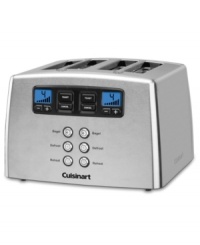 Your toast! This stainless steel precision powerhouse will give your toast a reputation for perfection. The leverless design lowers bread into the toaster at the simple touch of a button and features 7 precision shade settings, enhanced bagel toasting features and dual control panels, so each side gets the golden touch. 3-year warranty. Model CPT440. Your toast! This stainless steel precision powerhouse will give your toast a reputation for perfection. The leverless design lowers bread into the toaster at the simple touch of a button and features 7 precision shade settings, enhanced bagel toasting features and dual control panels, so each side gets the golden touch. 3-year warranty. Model CPT440.