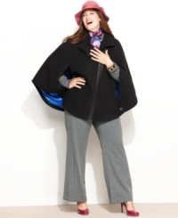 Designed for chilly weather, Via Spiga's plus-size cape uses vintage-inspired styling -- perfect for complimenting tailored trousers or a sleek pencil skirt.