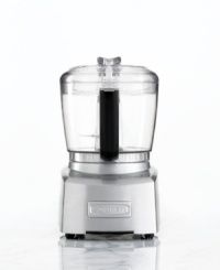 Cook like the kitchen elite with this peppy, powerful die-cast chopper/grinder from Cuisinart. Designed to handle a wide variety of food prep tasks, it features an innovative, dual-edge SmartPower™ blade with a sharp edge for delicate chopping and a blunt edge for fine grinding. 18-month limited warranty. Model CH-4. Cook like the kitchen elite with this peppy, powerful die-cast chopper/grinder from Cuisinart. Designed to handle a wide variety of food prep tasks, it features an innovative, dual-edge SmartPower™ blade with a sharp edge for delicate chopping and a blunt edge for fine grinding. 18-month limited warranty. Model CH-4.