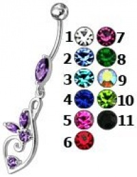 New 14G-3/8-5MM Diamond Clear Color 925 Sterling Silver Fancy Jeweled Dangling Belly Ring Body Jewelry New 14G-3/8-5MM Diamond Clear Color 925 Sterling Silver Fancy Jeweled Dangling Belly Ring Body Jewelry