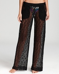 Trina Turk Boho pants are a sheer delight when covering up after a swim in the sea. Trina Turk Boho pants are a sheer delight when covering up after a swim in the sea.