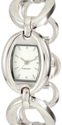 Nine West Women's NW1187SVSB Silver-Tone Oval Link Bracelet Watch Nine West Women's NW1187SVSB Silver-Tone Oval Link Bracelet Watch