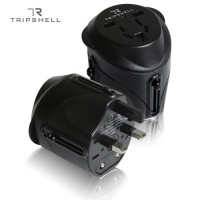 Tripshell International TR-Adap-BK Travel Plug Adapter With Surge Protection, Retail Package (Black) Tripshell International TR-Adap-BK Travel Plug Adapter With Surge Protection, Retail Package (Black)