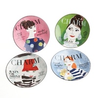 In true kate spade new york fashion, these tidbit plates literally exude CHARM. Whimsical and sure to delight, they come backaged in an illustrated gift box. In true kate spade new york fashion, these tidbit plates literally exude CHARM. Whimsical and sure to delight, they come backaged in an illustrated gift box.