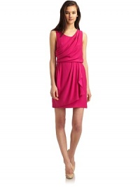 THE LOOKSide draped panelSleevelessSeamed waistFaux wrap-front skirtSide button-and-loop and zipper closureVented back hemTHE FITAbout 34½ from shoulder to hemTHE MATERIALSilkCARE & ORIGINDry cleanImportedModel shown is 5'9 (175cm) wearing US size 4. THE LOOKSide draped panelSleevelessSeamed waistFaux wrap-front skirtSide button-and-loop and zipper closureVented back hemTHE FITAbout 34½ from shoulder to hemTHE MATERIALSilkCARE & ORIGINDry cleanImportedModel shown is 5'9 (175cm) wearing US size 4.