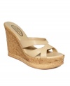 The Esther wedge sandals by Callisto feature a chunky and comfy wedged heel.  Slip them on and you're ready to go.