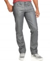 When you get bored of your blues it's time to get a pair of these modern gray slim-fit jeans from Sean John.