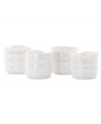 Look and feel. The purity of white china and natural texture beloved by Donna Karan make Porcelain Touch candle holders a brilliant addition to modern homes. Look and feel. The purity of white china and natural texture beloved by Donna Karan make Porcelain Touch candle holders a brilliant addition to modern homes.
