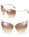 New from Tom Ford! Sleek criss-cross sunglasses in a modern cat eye silhouette.