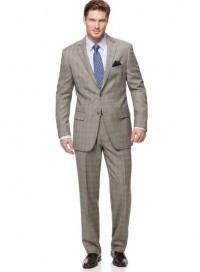 Tasso Elba 2-pc Business Suit 46 R 46R euro 56 Glen Plaid Beige Brown Pants/40W Tasso Elba 2-pc Business Suit 46 R 46R euro 56 Glen Plaid Beige Brown Pants/40W