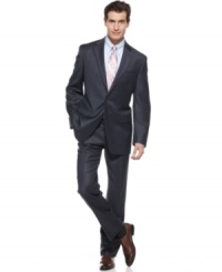 A subtle navy plaid adds a fine line to your dress wardrobe. This blazer from Lauren by Ralph Lauren makes the cut.