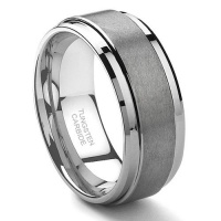 Tungsten Carbide Matte Men's Wedding Band Ring Sz 15.0 Tungsten Carbide Matte Men's Wedding Band Ring Sz 15.0