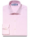 Change your outlook to rosy. This Tommy Hilfiger slim-fit dress shirt warms up your work wardrobe.