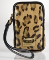 On the prowl. Lauren Ralph Lauren brings exotic appeal to the everyday with this leopard-print case, featuring signature detailing and convenient wristlet strap. Slip it in your handbag or wear it on its own, for a stylish way to stay organized.